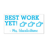 "BESTE ARBEIT NOCH!" + Tutor Name Rubber Briefmark Permastempel (Design)