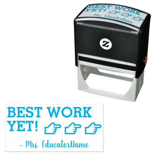 "BESTE ARBEIT NOCH!" + Tutor Name Rubber Briefmark Permastempel (Beispiel)