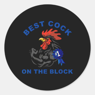 Beste Auf Dem Block Hühnerbekleidung Runder Aufkleber