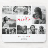 Beste AUNTEver Script Mutter's Day 10 Foto Collage Mousepad (Vorne)