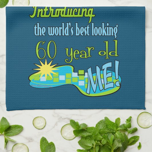 Beste Aussicht 60. Geburtstag Geschirrtuch (Gefaltet)