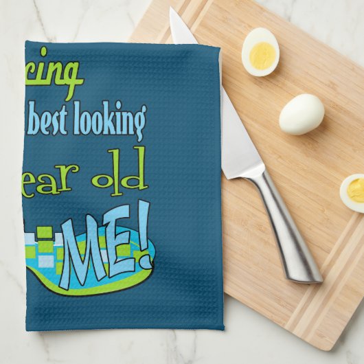 Beste Aussicht 60. Geburtstag Geschirrtuch (Viertel Falte)