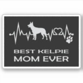 Beste australische Kelpie Mama Ever EKG Line Aufkleber (Vorderseite)