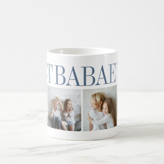 Beste Baba je 4 Foto Collage Opa Kaffeetasse (Mittel)