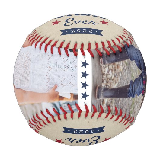 Beste Baba je | Foto für kundenspezifische Großger Baseball (Vorderseite)