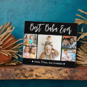 Beste Baba je Großkinder 5 FotoCollage Schwarz Fotoplatte (Seite)