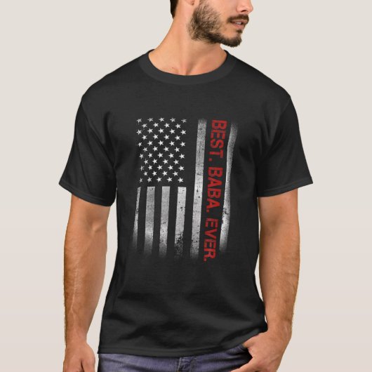 Beste Baba je Vintage amerikanische Flagge für Vat T-Shirt (Vorderseite)
