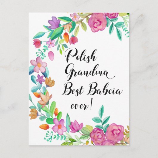 Beste Babcia je polnische Grandma Geschenk Postkar Postkarte (Vorderseite)