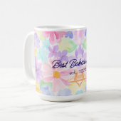 Beste Babcia Muttertag Wasserfarben Blumen Kaffeetasse (Vorderseite Links)