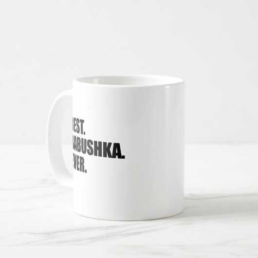 Beste Babushka je Russische Großmutter-Tasse Kaffeetasse (Vorderseite Links)