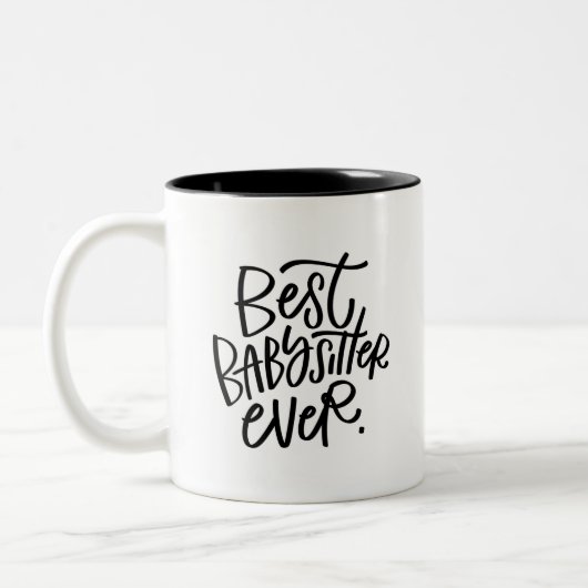 Beste Babysitter-Tasse je Zwei-Tone-Kaffee Zweifarbige Tasse (Links)