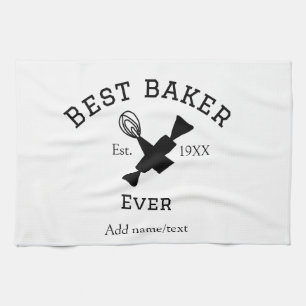 Beste Bäckerei je Namen Text Backen Backen Jahr Ko Geschirrtuch