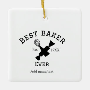 Beste Bäckerei je Namen Text Backen Backen Jahr Ko Keramikornament
