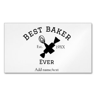 Beste Bäckerei je Namen Text Backen Backen Jahr Ko Magnetische Visitenkarte
