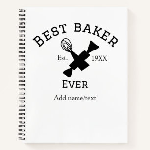Beste Bäckerei je Namen Text Backen Backen Jahr Ko Notizblock