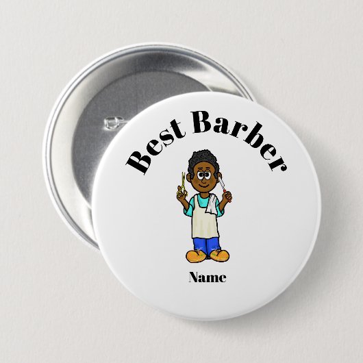 Beste Barber-Taste - Schwarzer Barber Button (Vorne & Hinten)