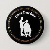 Beste Barberschaltfläche mit Barber-Silhouette Button (Vorderseite)