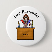 Beste Barkeeper-Taste - Barkeeper bei Frauen Button (Vorderseite)