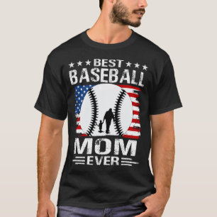 Beste Baseball-MAMA je USA-Flagge T-Shirt