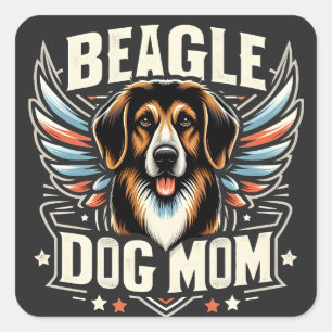 Beste Beagle Hund Mama je - Beagle Hund Lover Gesc Quadratischer Aufkleber