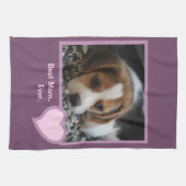 Beste Beagle-Mama je rosa Text-Pet-Foto Geschirrtuch (Horizontal)
