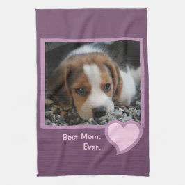 Beste Beagle-Mama je rosa Text-Pet-Foto Geschirrtuch