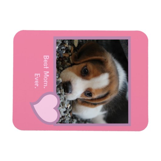 Beste Beagle-Mama je rosa Text-Pet-Foto Magnet (Horizontal)