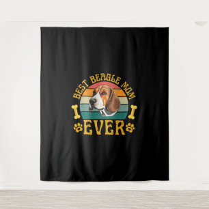 Beste Beagle-Mama überhaupt, lustiger Beagle-Hund  Wandteppich