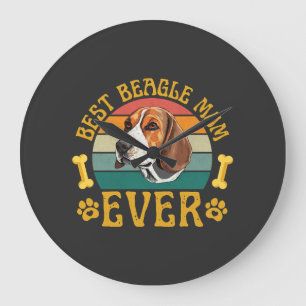 Beste Beagle-Mutter überhaupt, lustiger Beagle-Hun Große Wanduhr