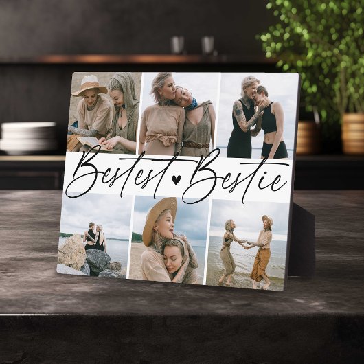 'Beste Bestie' Freunde Keepake Foto Collage halten Fotoplatte