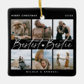 'Beste Bestie' Freunde Keepake Foto Collage halten Keramikornament (Vorderseite)