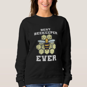 Beste Bienenhalterin je Bienenzucht Retro Honeycom Sweatshirt