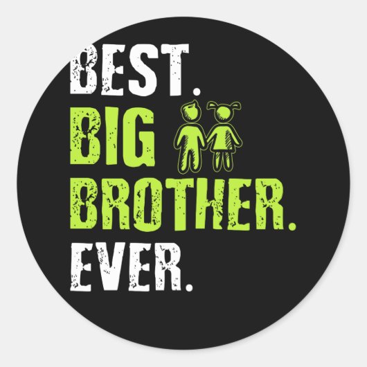 Beste Big Brother Bro je alt Sibling Runder Aufkleber (Vorderseite)