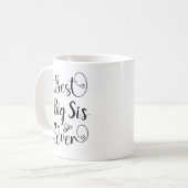 Beste Big Sister je Typografie Kursivschrift Kaffeetasse (Vorderseite Links)