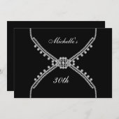 Beste Black Birthday Party Einladung (Vorne/Hinten)