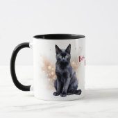 Beste Black Cat Mama je Star Confetti Tasse (Links)