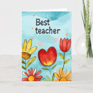 Beste Blume für Lehrer Feiertagskarte