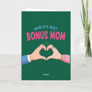 Beste Bonus-Mama der Welt Herz Hände Geschenk Karte