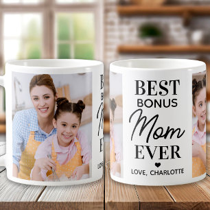 Beste BONUS-MAMA je Custom 2 Foto Muttertag Kaffeetasse
