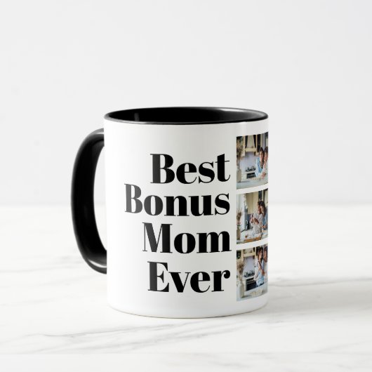 Beste Bonus-Mama je Stepmutschenke 3 FotoCollage Tasse (Vorderseite Links)