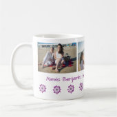 Beste Bonus Mama je, w/ Herz. Name + 3 Fotos Kaffeetasse (Links)