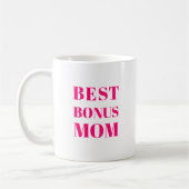 Beste Bonus Mama Muttertag heiß rosa fuchsienweiß Kaffeetasse (Links)