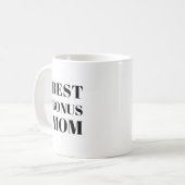 Beste Bonus-Mama Muttertag oder Geburtstag Kaffeem Kaffeetasse (Vorderseite Links)