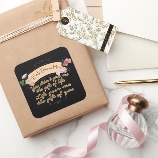 Beste Bonus-Mama Quadratischer Aufkleber (Schenken)