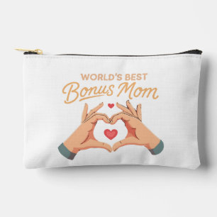 Beste Bonus-Mama-Stiefmutter der Welt   Herz Hände Zubehörtasche