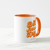 Beste Boss je Retro Orange Individuelle Name Tasse (VorderseiteRechts)