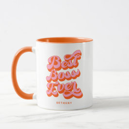 Beste Boss je Retro Orange Individuelle Name Tasse
