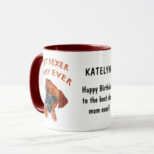 Beste Boxer-Mommy-Tasse Tasse (Vorderseite Links)
