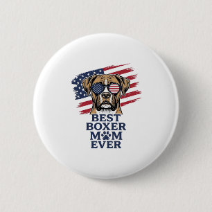 Beste Boxer-Mutter Aller Patrioten Hund-Shirt Desi Button