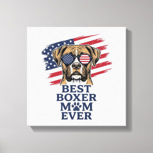 Beste Boxer-Mutter Aller Patrioten Hund-Shirt Desi Leinwanddruck